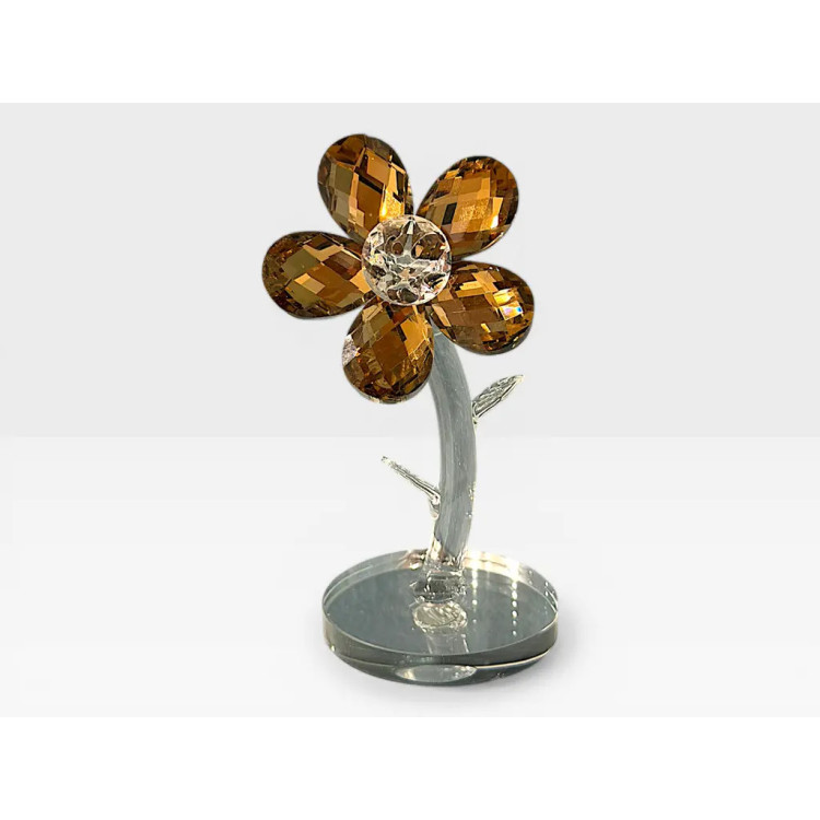 Стъклена фигурка Цвете Кафяво