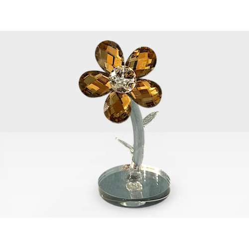 Стъклена фигурка Цвете Кафяво