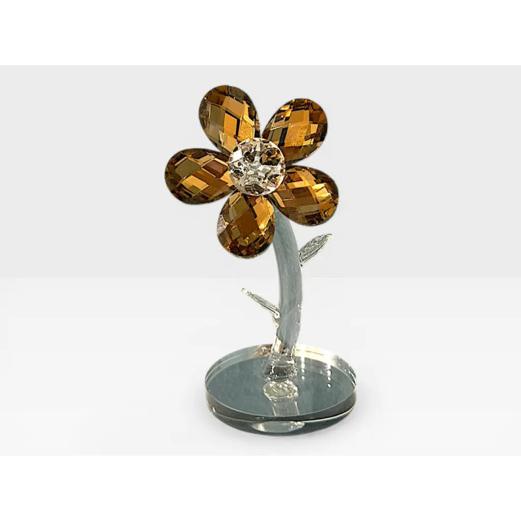 Стъклена фигурка Цвете Кафяво