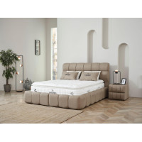 Тапицирано легло Bubble с матрак Бежово 140/200