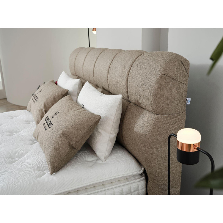 Тапицирано легло Bubble с матрак Бежово 140/200