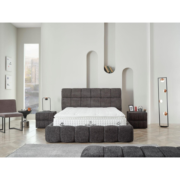 Тапицирано легло Bubble с матрак Графит 140/200