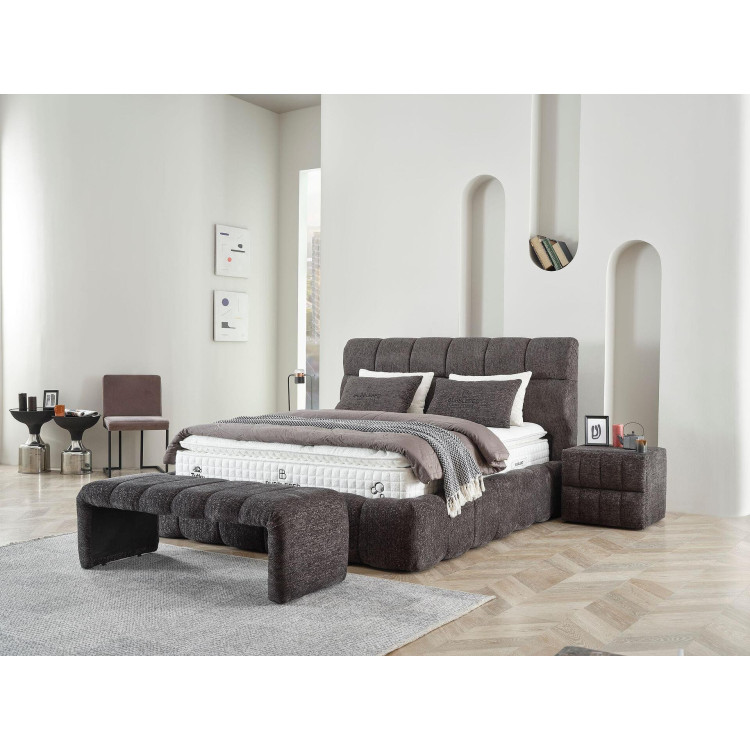 Тапицирано легло Bubble с матрак Графит 140/200