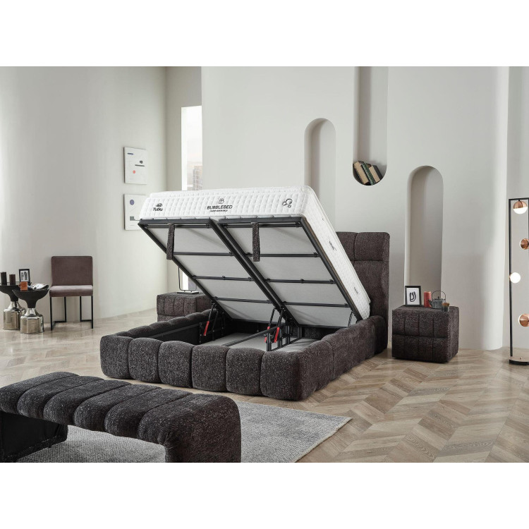 Тапицирано легло Bubble с матрак Графит 140/200