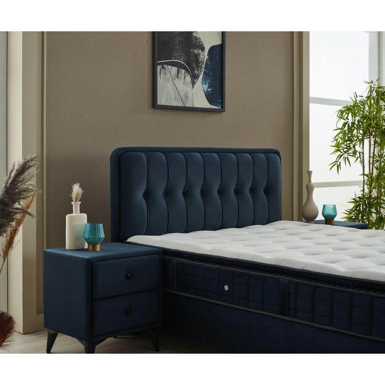 Тапицирано легло Ortaca с матрак антрацит 90/200