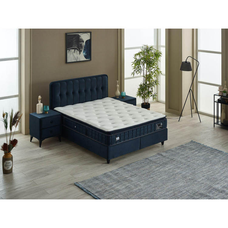 Тапицирано легло Ortaca с матрак антрацит 90/200