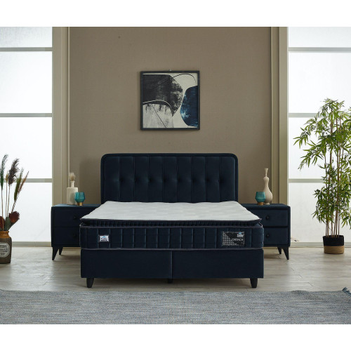 Тапицирано легло Ortaca с матрак антрацит