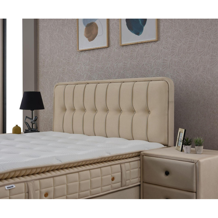 Тапицирано легло Ortaca с матрак бежово 90/200