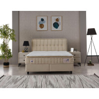 Тапицирано легло Ortaca с матрак бежово 90/200