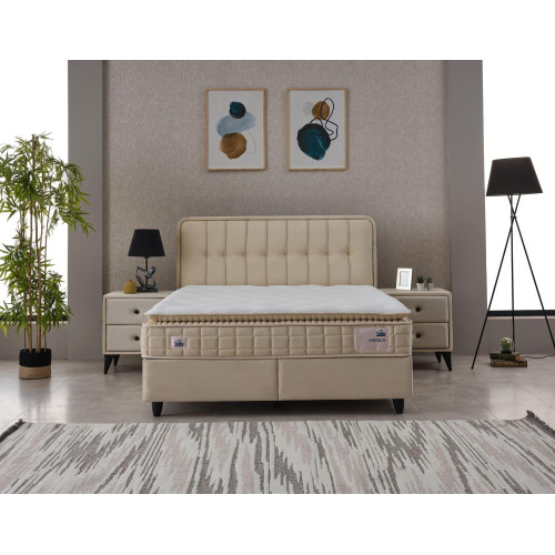 Тапицирано легло Ortaca с матрак бежово