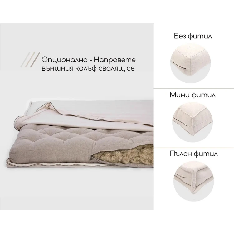 Двулицев матрак от Вълна 8см 100% Вълна ORGANIC WOOL 80/200