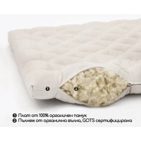 Вълнен топ матрак, 100% вълна, 100% органична вълна 90/200