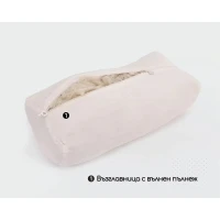 Полукръгла вълнена възглавница за колене 100% органичен памук, органична вълна