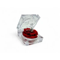 Луксозна кутия за бижута с естествена вечна роза Red 01