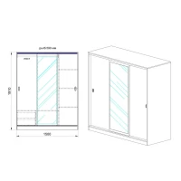 Гардероб трикрилен City 1006