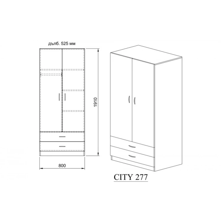 Гардероб City 1008 мока и лате