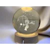 Нощна лампа Дете с роза 3D голяма