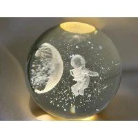 Нощна лампа Космонавт с луна 3D голяма