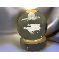 Нощна лампа Костенурки с луна 3D голяма