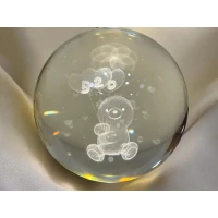 Нощна лампа Мече с балони 3D голяма